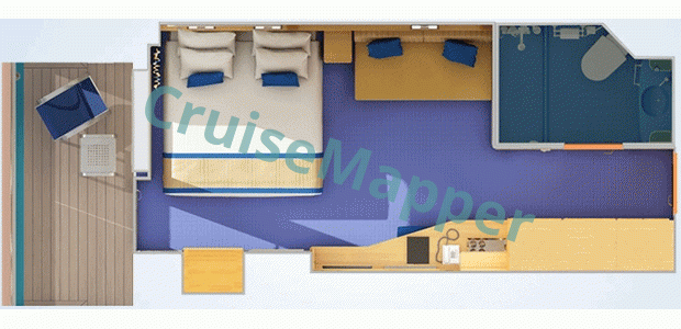 Carnival Sunshine Balcony Cabin  floor plan