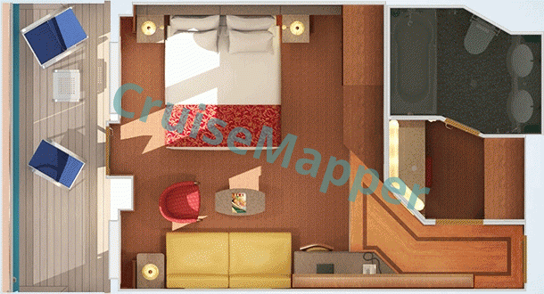 Carnival Splendor Ocean Suite  floor plan