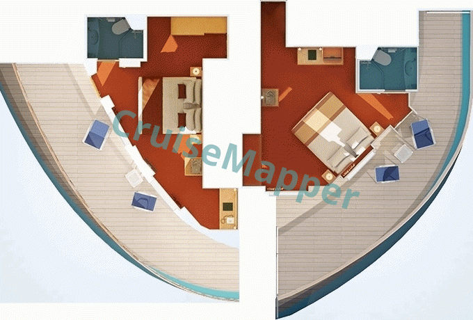 Carnival Splendor Premium Vista Balcony Cabin  floor plan