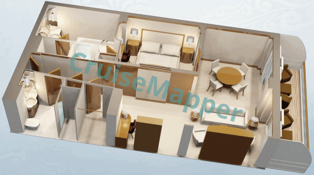 Disney Dream Concierge 1-Bedroom Suite  floor plan