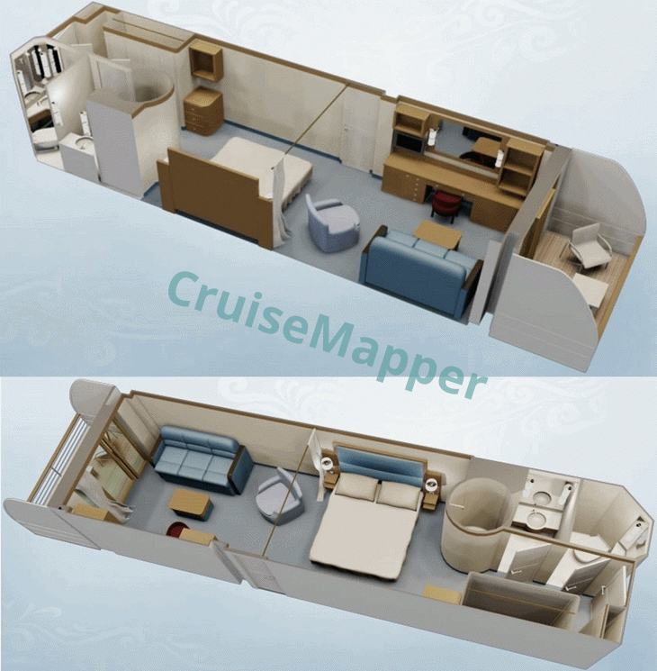 Disney Dream Concierge Family Balcony Cabin  floor plan