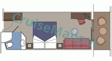 MSC Divina Balcony Cabin  floor plan