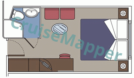 MSC Divina Oceanview Cabin  floor plan