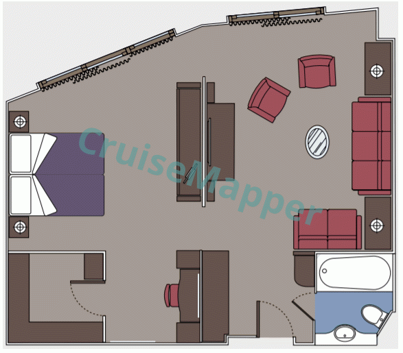 MSC Divina MSC Yacht Club Executive Suite|Family Suite with Windows  floor plan