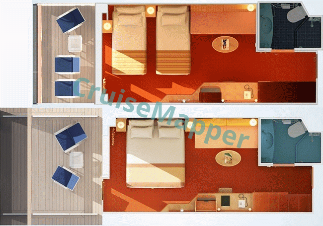 Carnival Legend Balcony Cabin  floor plan