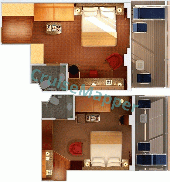 Carnival Legend Premium Balcony Cabin  floor plan