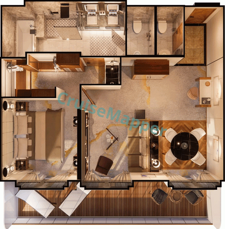 Crystal Serenity Penthouse Suite  floor plan