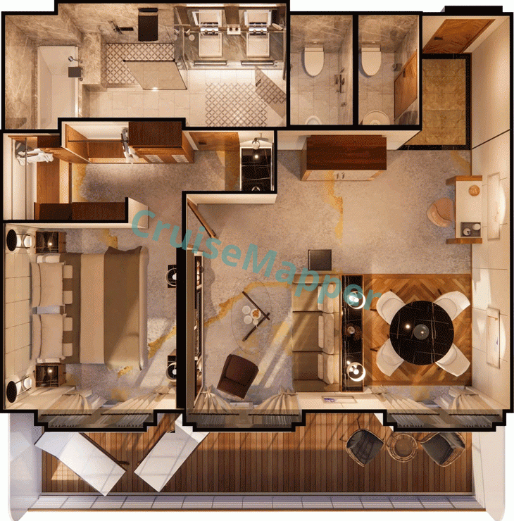 Crystal Serenity Junior Crystal Penthouse Suite  floor plan