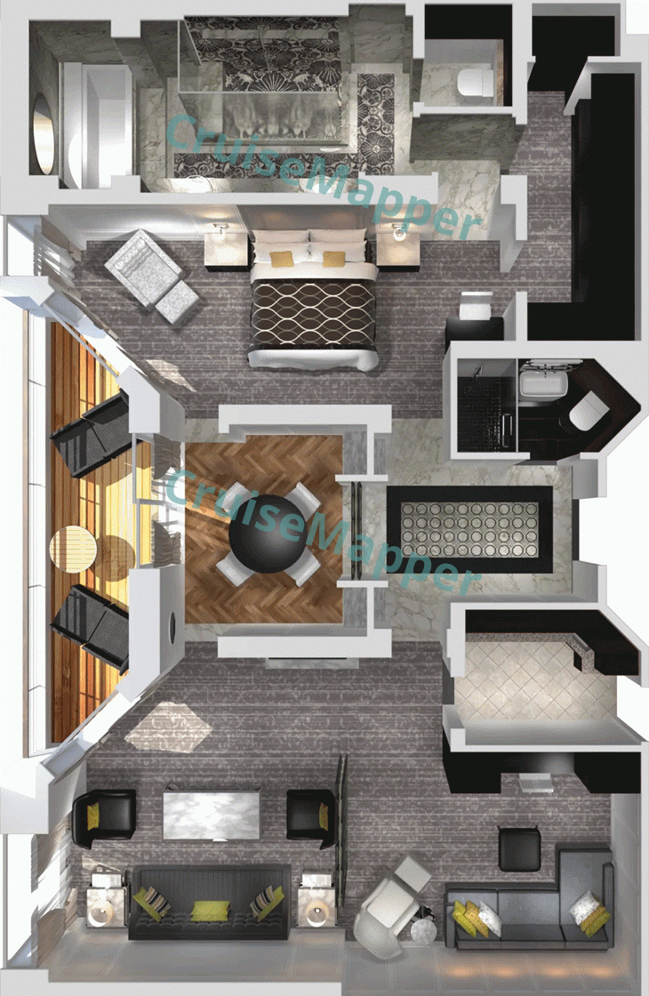 Crystal Serenity Crystal Penthouse Suite  floor plan