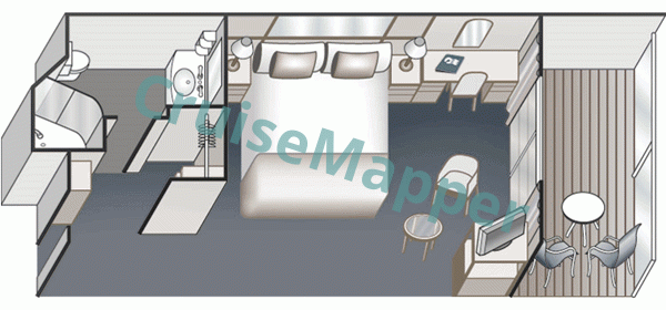 Caribbean Princess Balcony Cabin  floor plan