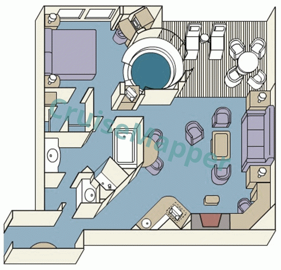 Caribbean Princess Grand Suite  floor plan