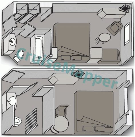 ms Nieuw Amsterdam Oceanview Cabin  floor plan