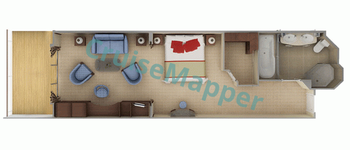 Silver Whisper Terrace Suite  floor plan