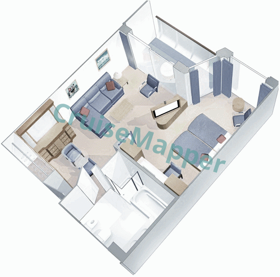 Radiance Of The Seas 1-Bedroom Owners Suite  floor plan