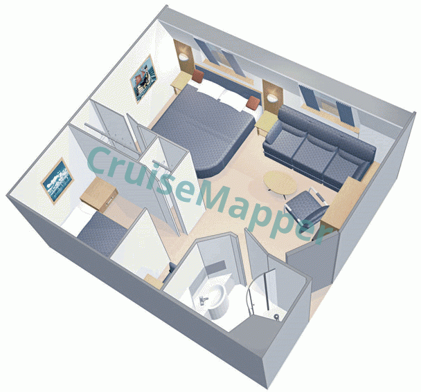 Radiance Of The Seas 2-Bedroom Family Oceanview Cabin  floor plan