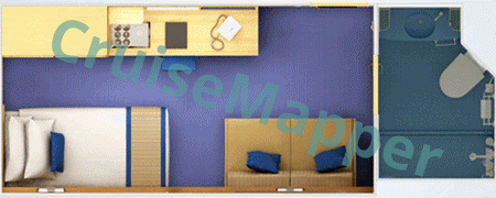 Carnival Sunrise Small Interior Single Cabin  floor plan