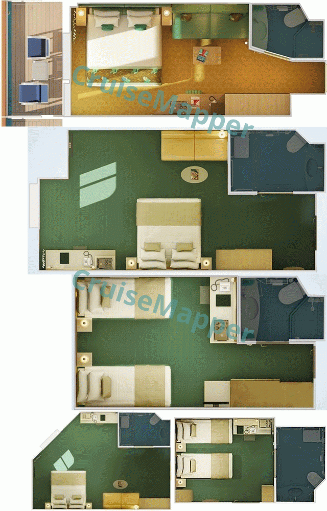 Carnival Sunrise Cloud 9 Spa Staterooms  floor plan