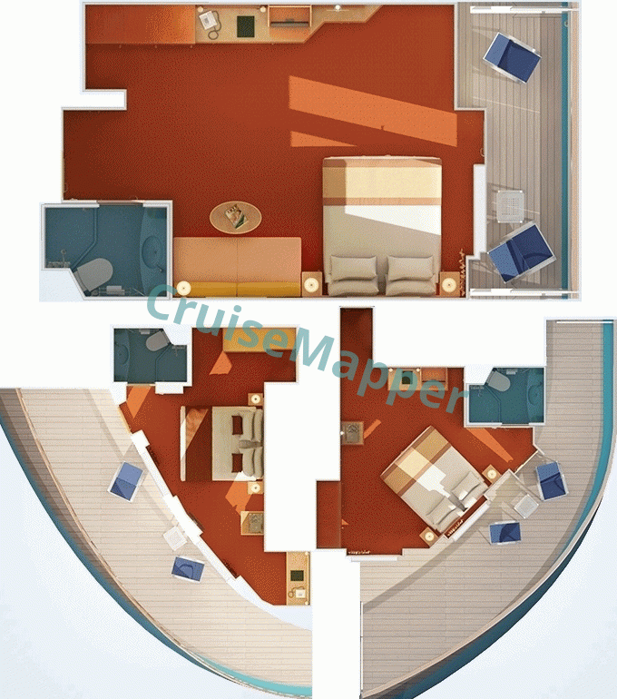 Carnival Liberty Premium Vista Balcony Cabin  floor plan