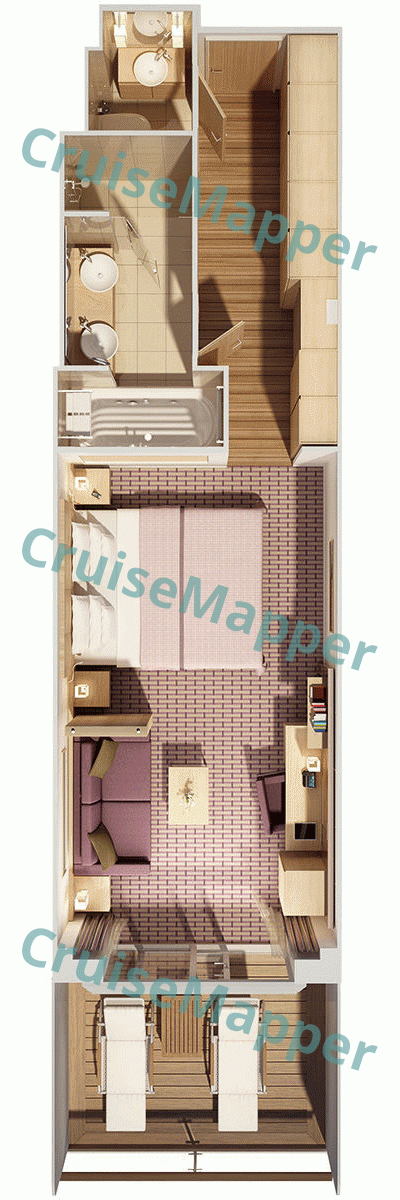 ms Europa 2 Veranda Ocean Suite  floor plan