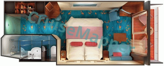 Norwegian Gem Balcony Cabin  floor plan