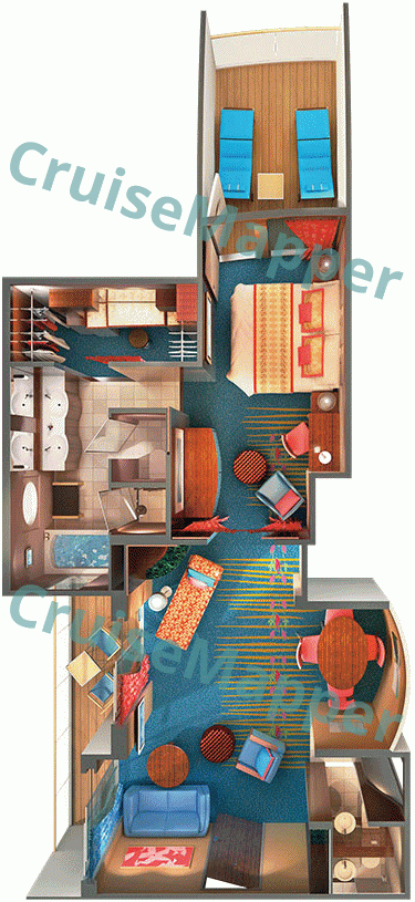 Norwegian Gem The Haven Owners Suite  floor plan