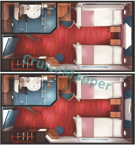 Norwegian Gem Oceanview Cabin  floor plan