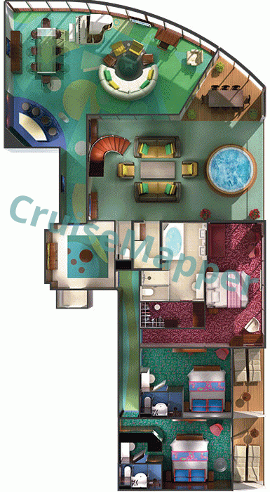 Norwegian Gem The Haven 3-Bedroom Garden Villa  floor plan