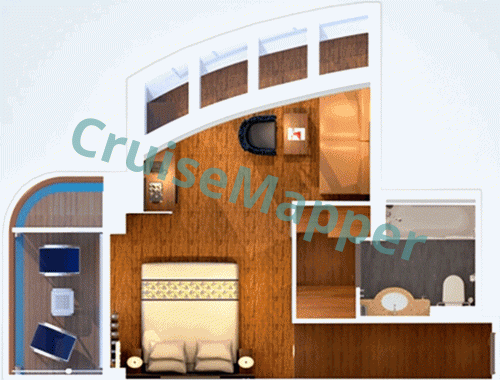 Carnival Elation Grand Vista Suite  floor plan