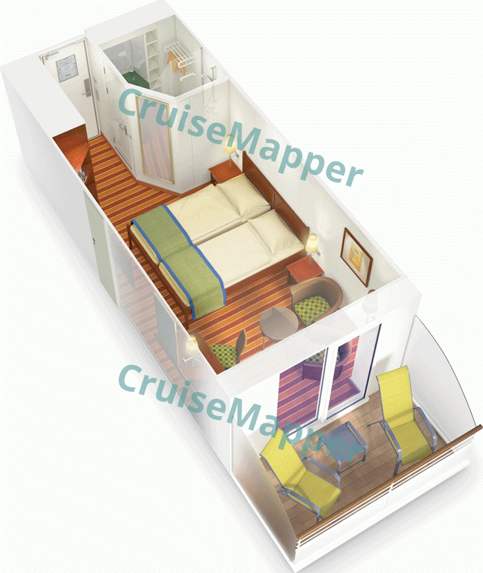 AIDAaura Balkonkabine|Balcony Cabin  floor plan