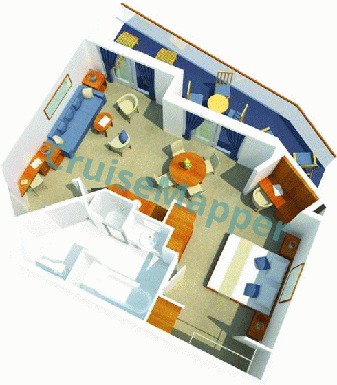 Queen of the Oceans Balcony Suite  floor plan