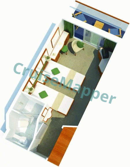 Queen of the Oceans Balcony Cabin  floor plan