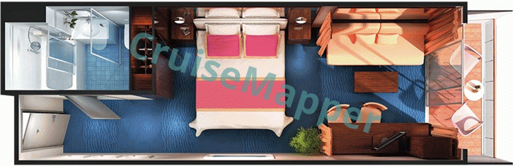 Norwegian Jewel Club Balcony Mini-Suite  floor plan