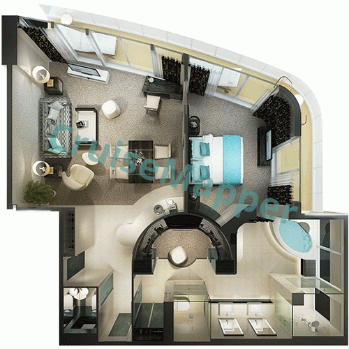 Norwegian Breakaway The Haven Deluxe Owners Suite  floor plan