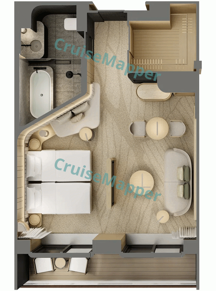 R Yacht SEFU Veranda Suite Plus floor plan R Yacht SEFU Veranda Suite Plus floor plan