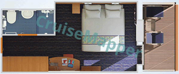 Carnival Ecstasy Balcony Cabin  floor plan