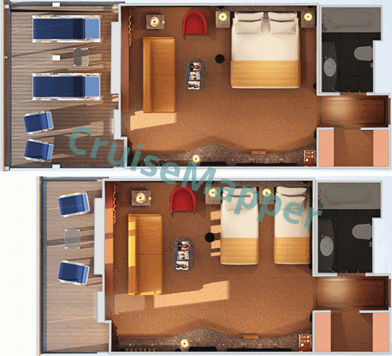 Carnival Ecstasy Grand Suite  floor plan