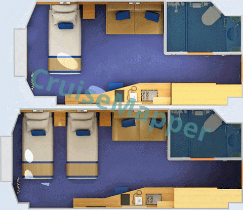 Carnival Ecstasy Porthole Cabin  floor plan