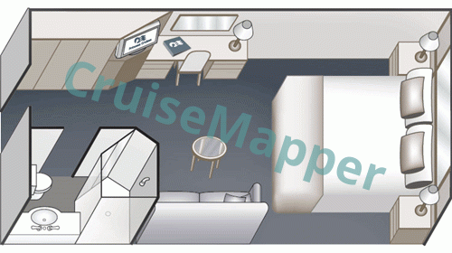 Azamara Onward Pacific Princess Interior Cabin  floor plan