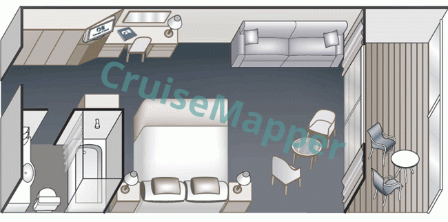 Azamara Onward Pacific Princess Mini-Suite  floor plan