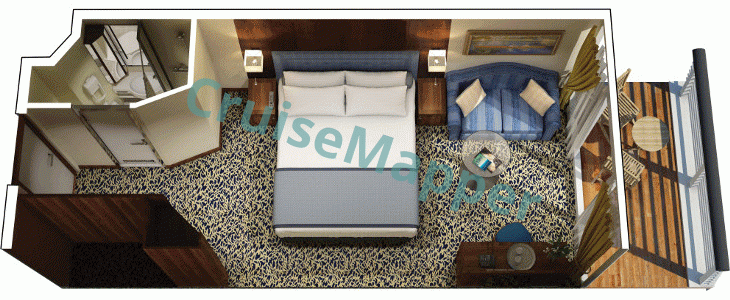 Oceania Sirena Balcony Cabin  floor plan