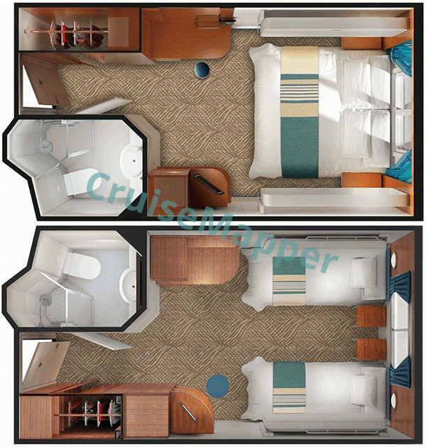 Pride of America Oceanview Cabin  floor plan