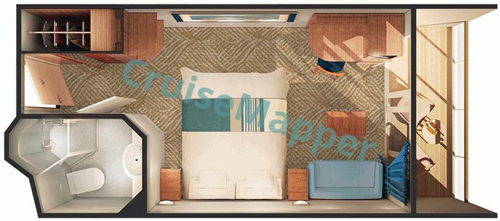 Pride of America Balcony Cabin  floor plan