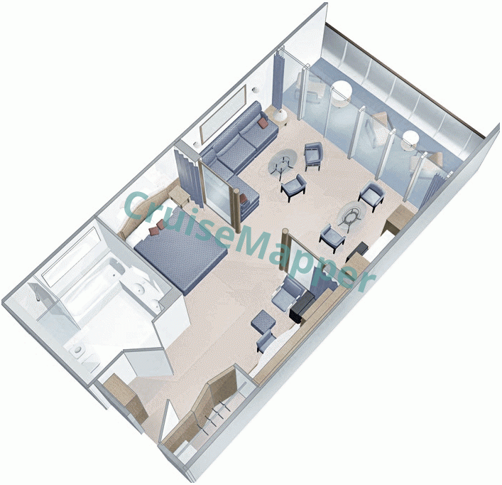 Grandeur Of The Seas 1-Bedroom Owners Suite  floor plan