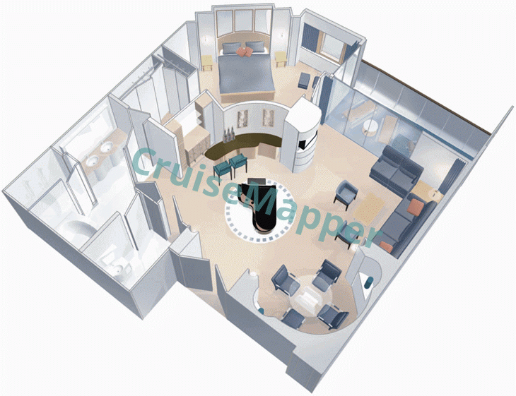 Grandeur Of The Seas 1-Bedroom Royal Suite  floor plan