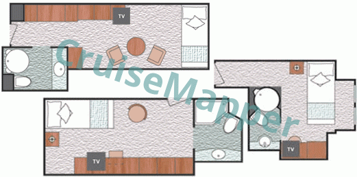 Costa Favolosa Studio Single Cabins  floor plan