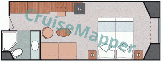 Costa Favolosa Oceanview Cabin  floor plan