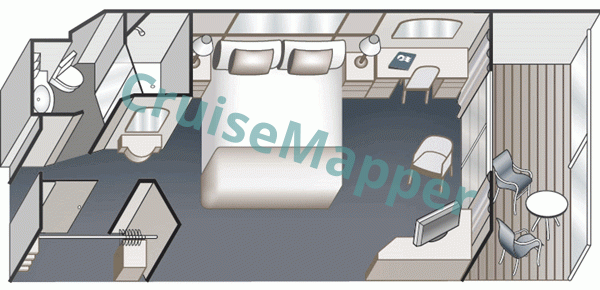 Pacific World Balcony Cabin  floor plan