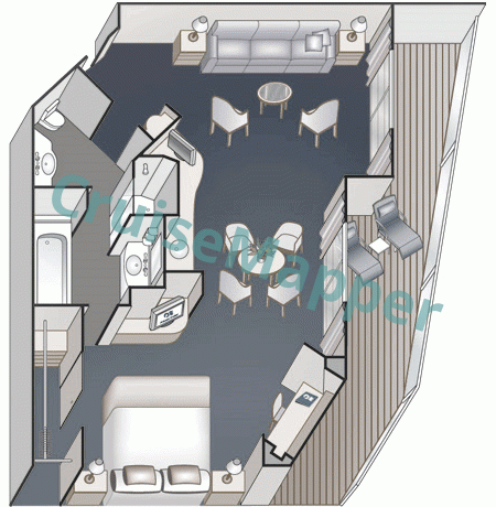 Pacific World Balcony Suite  floor plan