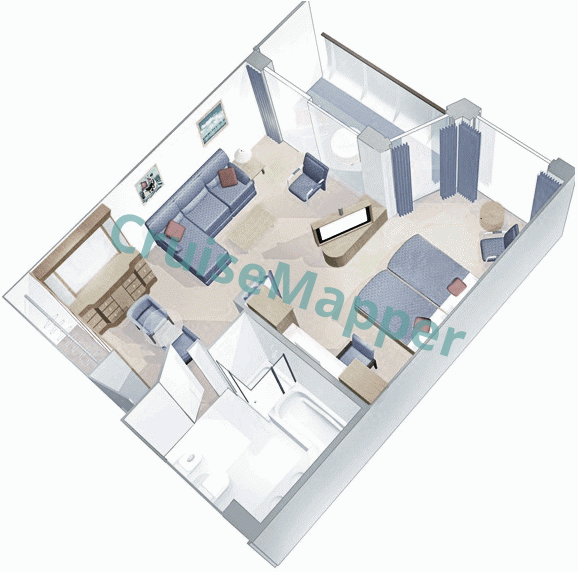 Serenade Of The Seas 1-Bedroom Owners Suite  floor plan
