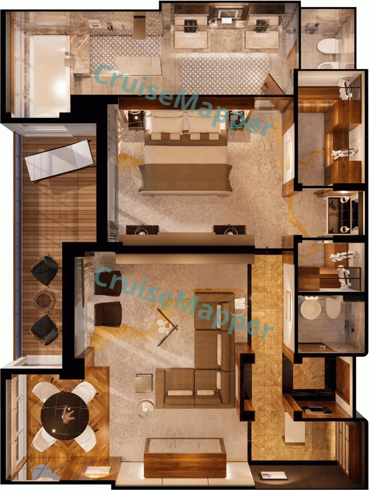 Crystal Symphony Crystal Penthouse Suite  floor plan